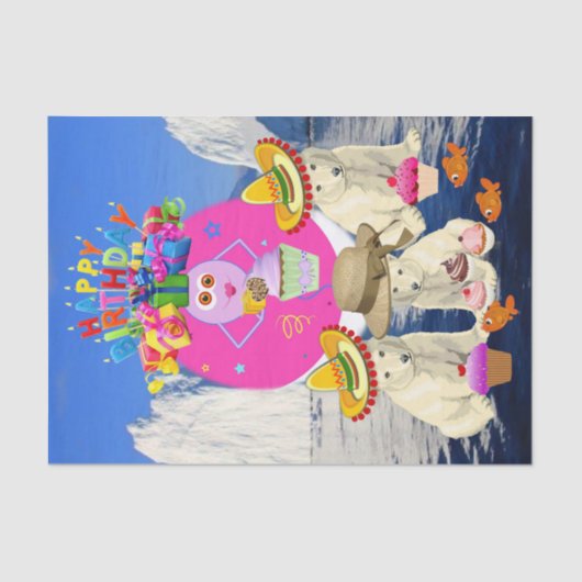 Happy Birthday Tissue Paper Polar Beer Tissuepapier (Voorkant)