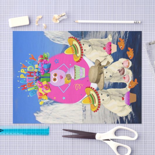 Happy Birthday Tissue Paper Polar Beer Tissuepapier (Craft)