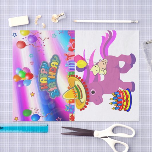 Happy Birthday Tissue Paper Pony Tissuepapier (Craft)