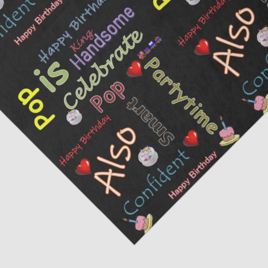 Happy Birthday Tissue Paper Pop Tissuepapier (Detail)