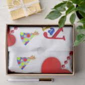 Happy Birthday Tissue Paper Red Hearts Tissuepapier (Geschenk)