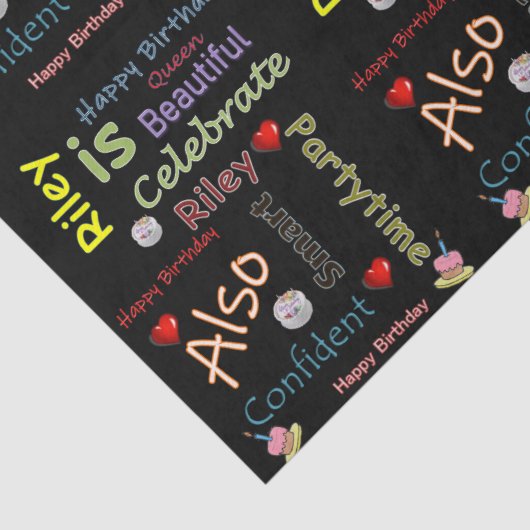 Happy Birthday Tissue Paper Riley Tissuepapier (Detail)