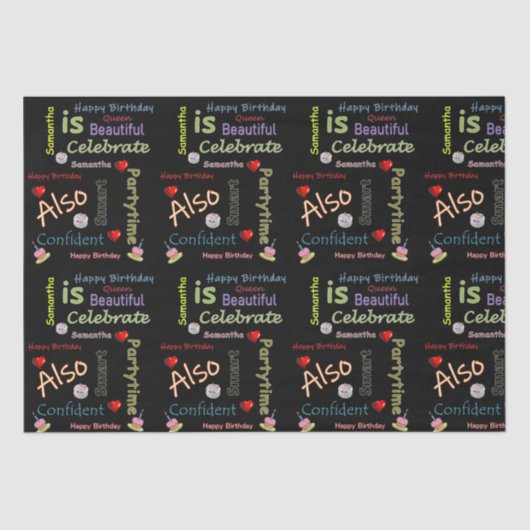 Happy Birthday Tissue Paper Samantha Tissuepapier (Voorkant)