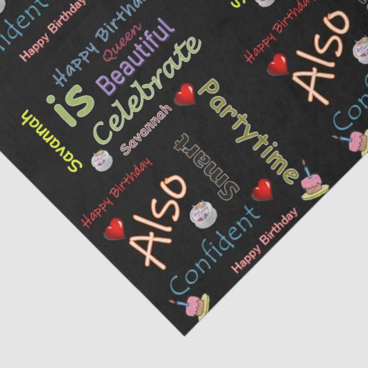 Happy Birthday Tissue Paper Savannah Tissuepapier (Detail)