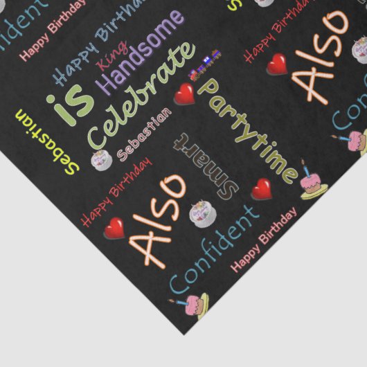 Happy Birthday Tissue Paper Sebastian Tissuepapier (Detail)