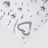 Happy Birthday Tissue Paper Silver Hearts Tissuepapier (Detail)
