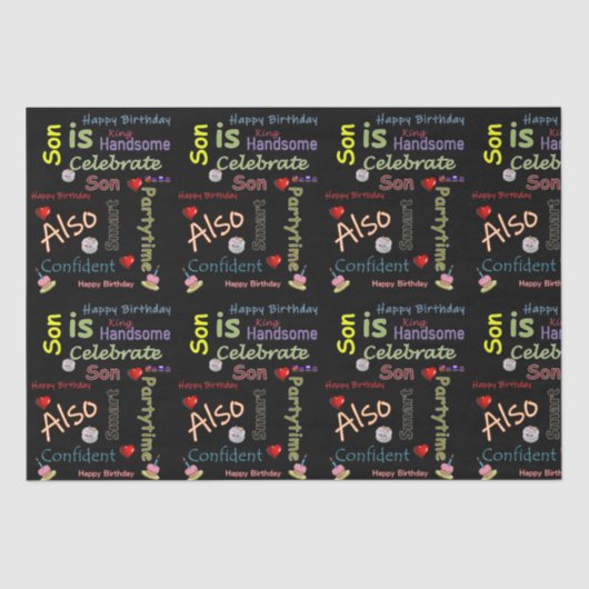 Happy Birthday Tissue Paper Son Tissuepapier (Voorkant)