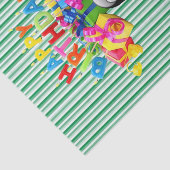 Happy Birthday Tissue Paper Stripe Penguin Tissuepapier (Detail)