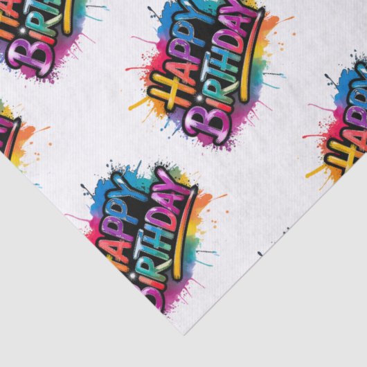 Happy Birthday Tissue Paper Tissuepapier (Detail)