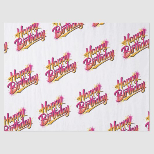 Happy Birthday Tissue Paper Tissuepapier (Voorkant)