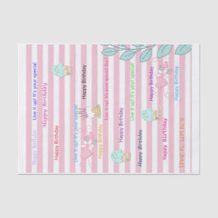 Happy Birthday Tissue Paper Vieren Roze Tissuepapier