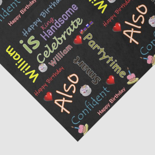 Happy Birthday Tissue Paper William Tissuepapier (Detail)