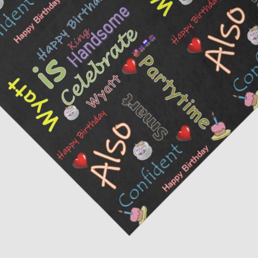 Happy Birthday Tissue Paper Wyatt Tissuepapier (Detail)