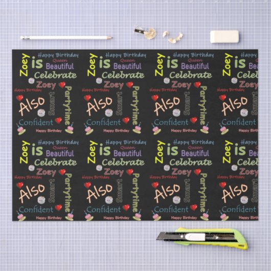 Happy Birthday Tissue Paper Zoey Tissuepapier (Craft)