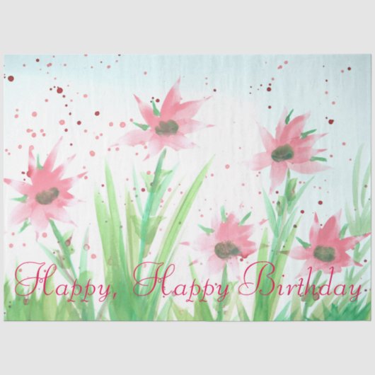 Happy Birthday Tissue Tissuepapier (Voorkant)
