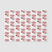 Happy Birthday Tissue White Teddy Bear Tissuepapier (Voorkant)