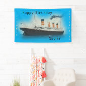 Happy Birthday Titanic Ship Name Blue Ocean Spandoek (Insitu)