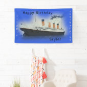 Happy Birthday Titanic Ship Name Marine Blue Spandoek (Insitu)