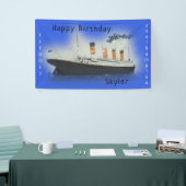 Happy Birthday Titanic Ship Name Marine Blue Spandoek (Beurs)