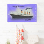 Happy Birthday Titanic Ship Name Paars Twilight Spandoek (Insitu)
