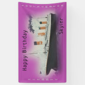 Happy Birthday Titanic Ship Name Zee Pink Spandoek (Verticaal)