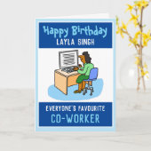 Happy Birthday to a Female Asian Office Colleague Kaart (Gele Bloem)