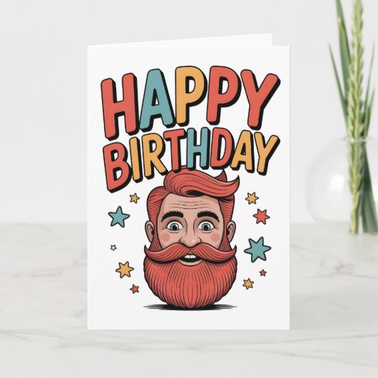 Happy Birthday to a Man With an Excellent Beard Kaart (Voorkant)