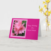 Happy Birthday To A Special Friend Pink Azalea Kaart (Gele Bloem)