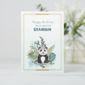 Happy Birthday To a Special Grandson  Kaart (Staand voorkant)