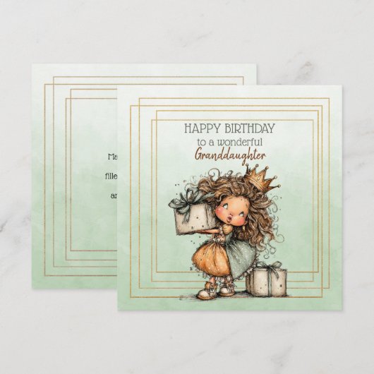 Happy Birthday To A Wonderful Granddaughter (Voorkant / Achterkant)