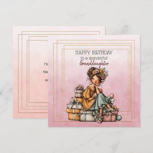 Happy Birthday To A Wonderful Granddaughter (Voorkant / Achterkant)