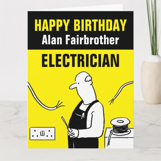 Happy Birthday to an Electrician Card Kaart (Voorkant)