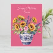Happy Birthday to awesome coworker. Greeting Card Feestdagenkaart (Staand voorkant)