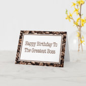 Happy Birthday to Boss Coffee Beans Kaart (Gele Bloem)