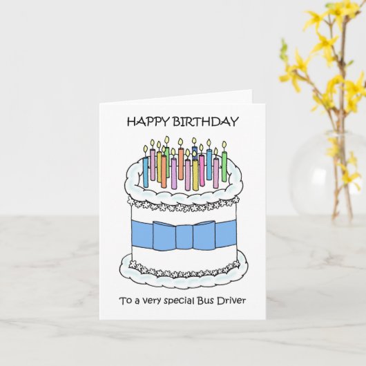 Happy Birthday to Bus Driver Kaart (Gele Bloem)