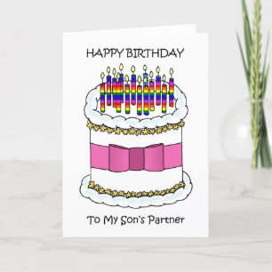 Happy Birthday to Gay Son's Partner Feestdagen Kaart