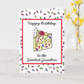 Happy Birthday to Grandma, Cute Cupcake Kaart (Gele Bloem)