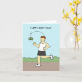 Happy Birthday to Male Runner Humor Kaart (Gele Bloem)