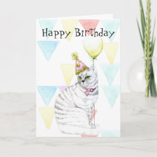 Happy Birthday to Meow   Kat met ballon Kaart