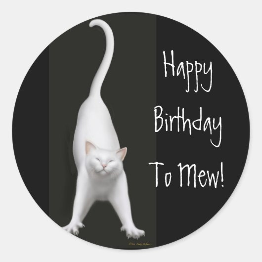 Happy Birthday to Mew Cat Sticker (Voorkant)
