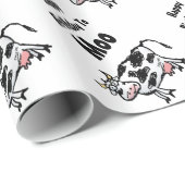 Happy Birthday to Moo Koe Wrapping Paper Cadeaupapier (Rol Hoek)
