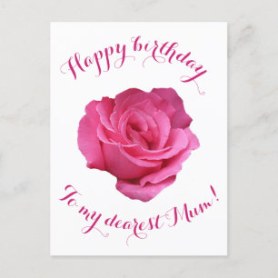 Happy Birthday to Mum roze roos bloemenliefde Briefkaart