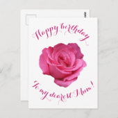 Happy Birthday to Mum  roze roos bloemenliefde Briefkaart (Voorkant / Achterkant)
