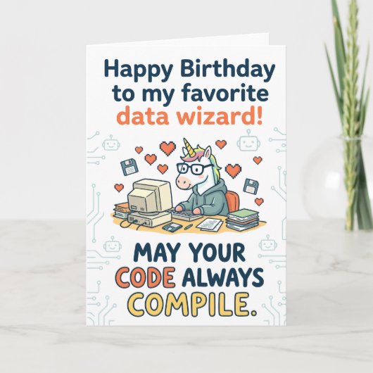 Happy Birthday to My Favorite Data Wizard Kaart (Voorkant)
