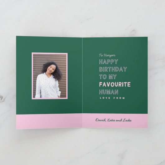 Happy Birthday to my favourite human Kaart (Binnen)