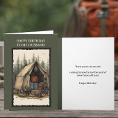 Happy Birthday to my Husband Card | Rustic Camping Kaart