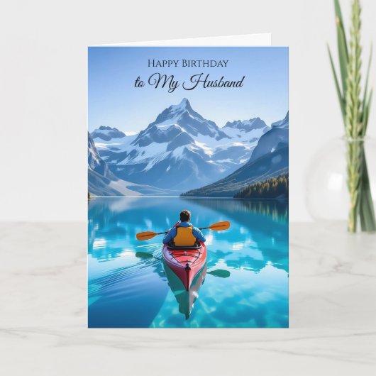Happy Birthday to my Husband | Kayak Mountains Kaart (Voorkant)