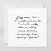 Happy birthday to my love Greeting card Feestdagenkaart (Achterkant)