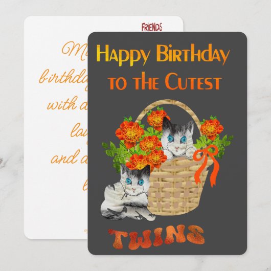 Happy Birthday to the Cutest Twins Feestdagenkaart (Voorkant / Achterkant)
