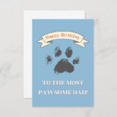 Happy Birthday to the Most Pawsome Dad Bedankkaart (Voorkant / Achterkant)